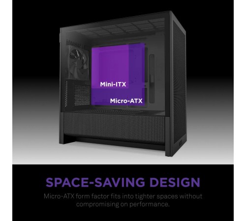 Корпус без блока питания/ Case NZXT H3 Flow (2025), Midi-Tower, TG, 1x120mm, 1xUSB-A 3.2 + 1xUSB-C 3.2, mATX, mITX Black
