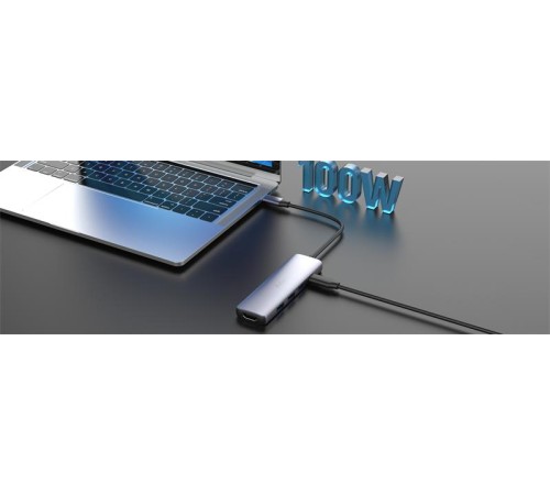 USB-концентратор Netac Hub WF13, Type-C to USB3.0+USB2.0*2+100W PD+HDMI (repl. NT08WF13-30GR)