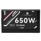 Блок питания 650W/ Power Supply Thermalright, 650W 80+ Bronze (ATX, 3.0, Full modular, 1x24(20+4)pin, 2xCPU 8(4+4)pin, 4xPCIe*2 8(6+2)pin, 3xSATA3, 3xMOLEX4pin, Active, 120x120mm, 150x140x86mm, APFC, black)