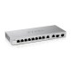 Коммутатор Коммутатор Zyxel XGS1010-12, 8xGE, 2x1/2,5GE, 2xSFP+, настольный, бесшумный