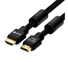 GCR Кабель 10.0m HDMI версия 2.0, HDR 4:2:0, Ultra HD, 4K 60 fps 60Hz/5K*30Hz, 3D, AUDIO, 18.0 Гбит/с, 28/28 AWG, OD7.8mm, тройной экран, черный нейлон, AL корпус черный, фер.кольца, GCR-53191