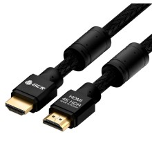 GCR Кабель 10.0m HDMI версия 2.0, HDR 4:2:0, Ultra HD, 4K 60 fps 60Hz/5K*30Hz, 3D, AUDIO, 18.0 Гбит/с, 28/28 AWG, OD7.8mm, тройной экран, черный нейлон, AL корпус черный, фер.кольца, GCR-53191