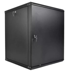 шкаф ЦМО Шкаф телекоммуникационный настенный разборный ЭКОНОМ 15U (600  350) дверь металл, цвет черный