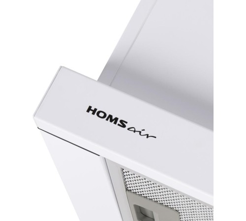 ВЫТЯЖКА HOMSair Flat 50 White/ встраиваемая, кнопочное управление, 2 скорости, 520 м3/ч, до 20 м2, 45 дБ, угольный фильтр CF110 - 1 шт, ШхВхД: 500х176х280 мм, белый цвет