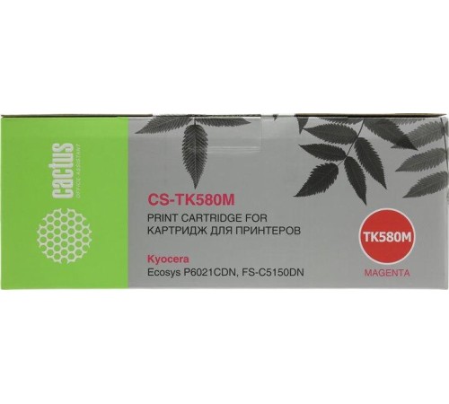 -/ Картридж лазерный Cactus CS-TK580M TK-580M пурпурный (2800стр.) для Kyocera FS-C5150DN/P6021 Ecosys