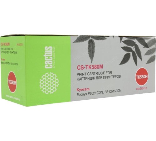 -/ Картридж лазерный Cactus CS-TK580M TK-580M пурпурный (2800стр.) для Kyocera FS-C5150DN/P6021 Ecosys
