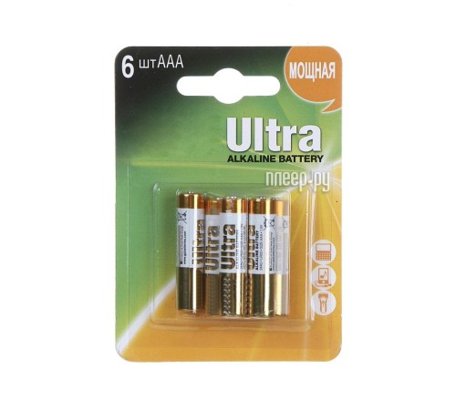 Алкалиновые батарейки GP Ultra Alkaline 24А AАA - 4+2 шт. на промо-блистере