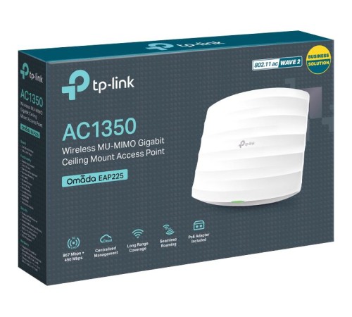 Точка доступа/ V4 AC1350 MU-MIMO Gb Ceiling Mount Access Point, 802.11a/b/g/n/ac wave 2, 802.3af Standard PoE and Passive PoE (Passive POE Adapter included), 1 10/100/1000Mbps hidden LAN port Точка доступа/ V4 AC1350 MU-MIMO Gb Ceiling Mount Access Point, 802.11a/b/g/n/ac wave 2, 802.3af Standard PoE and Passive PoE (Passive POE Adapter included), 1 10/100/1000Mbps hidden LAN port