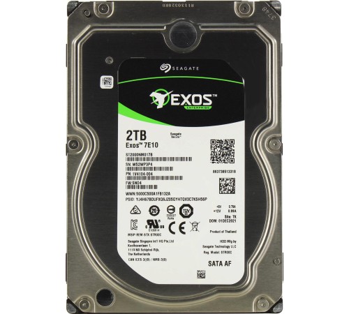 Жесткий диск/ HDD Seagate Exos 7E10 SATA 2Tb 7200 6Gb/s 256Mb (clean pulled) 1 year warranty