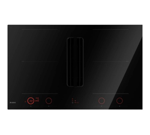 Индукционная варочная панель ASKO/ Арт. 738990 Индукционная варочная панель ASKO, установка вровень со столешницей, 4 зоны нагрева, контроль температуры, объединение зон, автоматическое распознавание посуды, 13 уровней мощности, таймер, вытяжка с  поднима