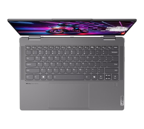 Ноутбук/ Lenovo Yoga 7 2-in-1 14AHP9 14"(1920x1200 IPS)/Touch/AMD Ryzen 7 8840HS(3.3Ghz)/16384Mb/1024PCISSDGb/noDVD/Int:AMD Radeon 780M/Cam/BT/WiFi/71WHr/war 1y/1.49kg/storm grey/Win11Home + 65W, Pen, RU kbd Ноутбук/ Lenovo Yoga 7 2-in-1 14AHP9 14"(1920x1200 IPS)/Touch/AMD Ryzen 7 8840HS(3.3Ghz)/16384Mb/1024PCISSDGb/noDVD/Int:AMD Radeon 780M/Cam/BT/WiFi/71WHr/war 1y/1.49kg/storm grey/Win11Home + 65W, Pen, RU kbd
