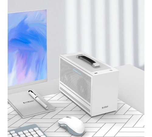 Корпус без блока питания/ Case PCCooler I100 PRO MESH WH, Micro-Tower, Mesh, no fans, 1xUSB-C 3.1, SFX PSU Support, mITX White