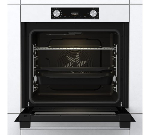 Встраиваемые электрические духовки 60 см GORENJE/ BOS6737E06WG, Духовой шкаф, Полезный объем: 77 л, Сенсорный программатор IconLED, Плавное открывание и закрывание дверцы, Решетка, Частично выдвижные телескопические направляющие на 1-м уровне, Дверца Comp