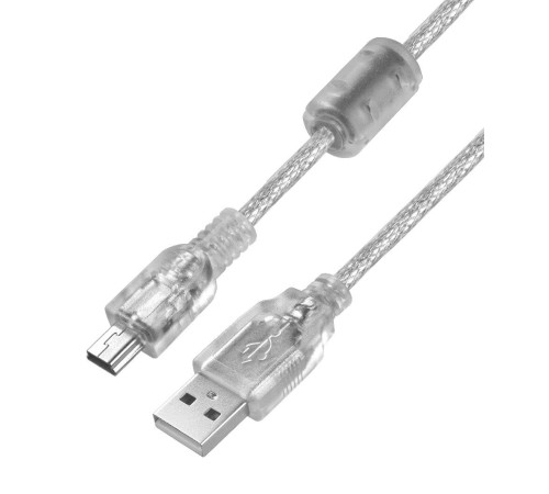 Greenconnect Кабель PROF 1.8m USB 2.0, AM/mini 5P, прозрачный, ферритовые кольца, 28/24 AWG, экран, армированный, морозостойкий, GCR-UM1M5P-BD2S-1.8m Greenconnect Кабель PROF 1.8m USB 2.0, AM/mini 5P, прозрачный, ферритовые кольца, 28/24 AWG, экран, армированный, морозостойкий, GCR-UM1M5P-BD2S-1.8m
