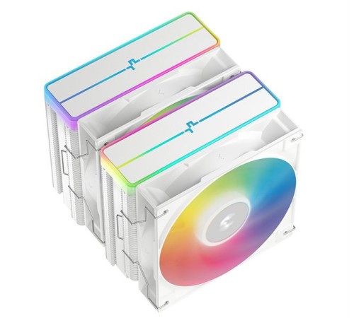 Кулер для процессора DEEPCOOL AG620 WH ARGB V2 LGA20XX/1700/1200/115X/AM5/AM4 (9шт/кор, TDP 260W, PWM, ARGB DUAL Fan 120mm, 6 тепл. трубок, белый) RET (R-AG620-WHAMMN-GJD)