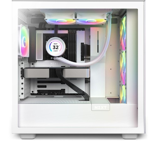 Система жидкостного охлаждения для ПК/ Water Cooling System NZXT Kraken Elite 240 RGB (250W, 240mm, LED temp., White, RGB/ Fans: 1xF240 RGB Core Fan, 75.12CFM, 30dBA, 2400RPM/ Pump height 65mm, 2800RPM, Rad thickness 27mm/ S: 1851, 1700, 1200, 115X, AM5, Система жидкостного охлаждения для ПК/ Water Cooling System NZXT Kraken Elite 240 RGB (250W, 240mm, LED temp., White, RGB/ Fans: 1xF240 RGB Core Fan, 75.12CFM, 30dBA, 2400RPM/ Pump height 65mm, 2800RPM, Rad thickness 27mm/ S: 1851, 1700, 1200, 115X, AM5,