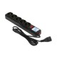 Фильтр-удлинитель Power Cube 1,9м д/подкл. к UPS(C14) 5 роз., 10А черный/граффит/ Surge protector Power Cube 1.9m for conn. to UPS(C14) 5 outlets, 10A black/graffite