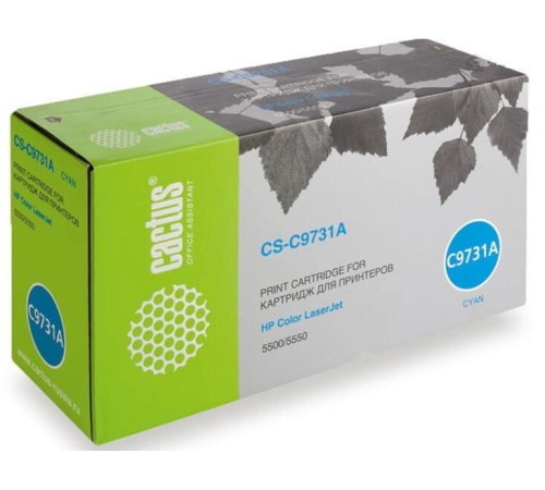 Картридж лазерный Cactus CS-C9731A голубой (13000стр.) для HP CLJ 5500/5550