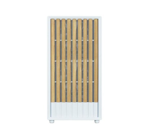 корпус ZALMAN P10 NAMU, MATX, WHITE, WINDOW, FRONT COVER WALNUT, 2x3.5", 3x2.5", 1xUSB TYPE-C, 1xUSB3.0, FRONT 2x120mm, REAR 1x120mm ARGB