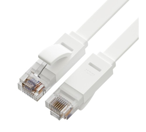 Greenconnect Патч-корд PROF плоский прямой 20.0m, UTP медь кат.6, белый, 30 AWG, GCR-LNC625-20.0m, ethernet high speed 10 Гбит/с, RJ45, T568B, GCR-51792 Greenconnect Патч-корд PROF плоский прямой 20.0m, UTP медь кат.6, белый, 30 AWG, GCR-LNC625-20.0m, ethernet high speed 10 Гбит/с, RJ45, T568B, GCR-51792