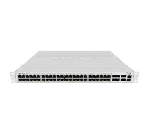 Коммутатор MikroTik Cloud Router Switch 354-48P-4S+2Q+RM with 48 x Gigabit RJ45 LAN (all PoE-out), 4 x 10G SFP+ cages, 2 x 40G QSFP+ cages, RouterOS L5, 1U rackmount enclosure, 750W PSU