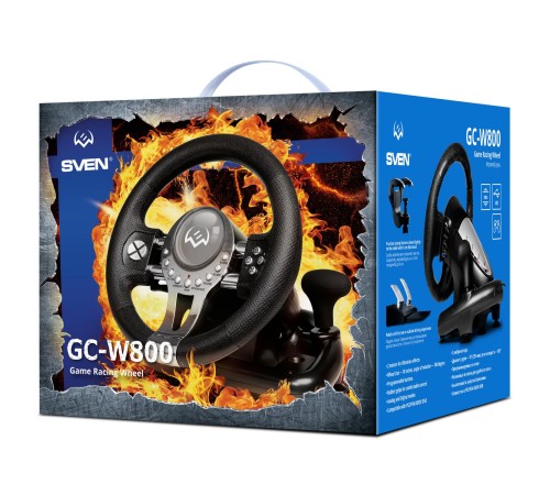 Руль SVEN GC-W800 (педали, вибро, скоба, D-pad, 12 кл, PC/PS3/PS4/XBOXONE/Xinput) Руль SVEN GC-W800 (педали, вибро, скоба, D-pad, 12 кл, PC/PS3/PS4/XBOXONE/Xinput)