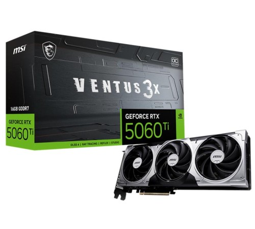 Видеокарта MSI RTX 5060 Ti 16G VENTUS 3X OC//RTX 5060, HDMI, DP*3, 16G, D7