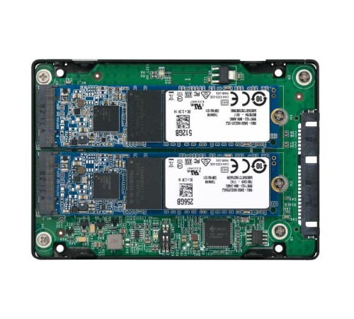 Адаптер/ QNAP QDA-A2MAR HDD/SSD drives adapter 2 x M.2 2280 SATA SSD -> 1 x SATA 2.5" , Transfer rate 6 Gb/s. Supports RAID 0, 1, JBOD. w/o HDD
