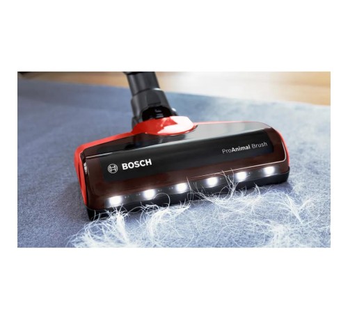 Пылесос Bosch/ Пылесос Bosch, безмешковый, вертикальный, емкость пылесборника 0.3 л, сухая уборка, фильтр НЕРА, цвет красный