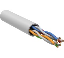 ITK Кабель связи витая пара U/UTP, кат.5E, 4 пары 24AWG solid, 305м, LSZH, серый