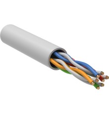 ITK Кабель связи витая пара U/UTP, кат.5E, 4 пары 24AWG solid, 305м, LSZH, серый