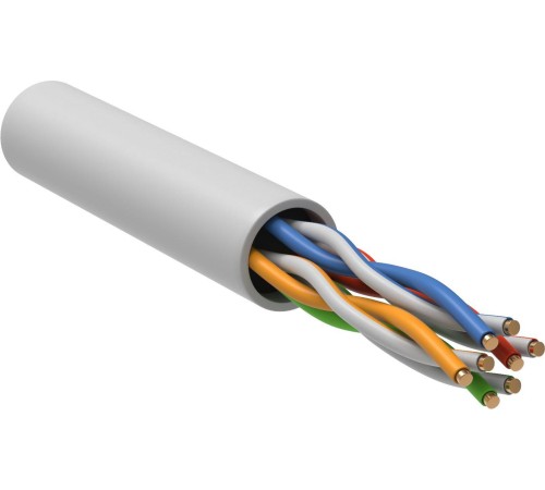 ITK Кабель связи витая пара U/UTP, кат.5E, 4 пары 24AWG solid, 305м, LSZH, серый
