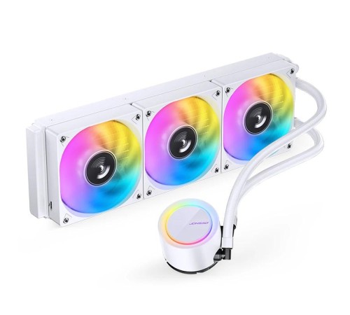 Система жидкостного охлаждения/ Water Cooling System JONSBO TG-360 White (300W, 360mm, White, ARGB/ Fans: 3x120mm, 66.19CFM, 35.4dBA, 1800RPM/ Pump height 72mm, 30dBA, 2400RPM, Rad thickness 27mm/ S: 1700, 1200, 115X, AM5, AM4) Система жидкостного охлаждения/ Water Cooling System JONSBO TG-360 White (300W, 360mm, White, ARGB/ Fans: 3x120mm, 66.19CFM, 35.4dBA, 1800RPM/ Pump height 72mm, 30dBA, 2400RPM, Rad thickness 27mm/ S: 1700, 1200, 115X, AM5, AM4)