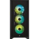 Корпус без блока питания/ Case Corsair iCUE 4000X RGB, Midi-Tower, TG, 3x120mm RGB, 1xUSB-A 3.2, 1xUSB 3.2 Type-C, E-ATX, ATX, mATX, mITX Black