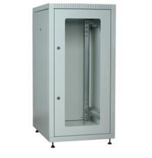 ITK LINEA E 24U 600х800мм стекл. пер. дв. задн. метал. сер.