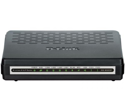 Маршрутизатор/ DVG-N5402SP/2S1U N300 Wi-Fi Router, 100Base-TX WAN, 4x100Base-TX LAN, 2x5dBi internal antennas, 2xFXS+USB ports, 3G/LTE support Маршрутизатор/ DVG-N5402SP/2S1U N300 Wi-Fi Router, 100Base-TX WAN, 4x100Base-TX LAN, 2x5dBi internal antennas, 2xFXS+USB ports, 3G/LTE support