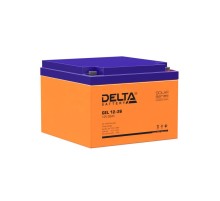 Батарея DELTA серия GEL, GEL 12-26, напряжение 12В, емкость 26Ач (разряд 20 часов),  макс. ток разряда (5 сек.) 300А, макс. ток заряда 5.2А, свинцово-кислотная типа AGM+GEL, клеммы под болт М6, ДxШxВ 166х175х125мм., вес 8.1кг., срок службы 10-12 лет./ Bat