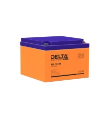 Батарея DELTA серия GEL, GEL 12-26, напряжение 12В, емкость 26Ач (разряд 20 часов),  макс. ток разряда (5 сек.) 300А, макс. ток заряда 5.2А, свинцово-кислотная типа AGM+GEL, клеммы под болт М6, ДxШxВ 166х175х125мм., вес 8.1кг., срок службы 10-12 лет./ Bat