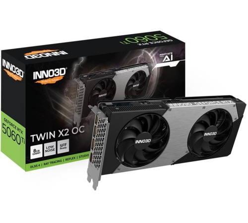 Видеокарта INNO3D RTX 5060 Ti Twin X2 OC//RTX5060Ti, HDMI, DP*3, 8G,D7
