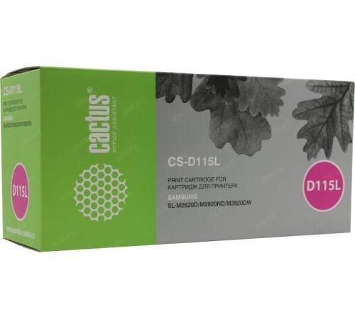 -/ Картридж лазерный Cactus CS-D115L MLT-D115L черный (3000стр.) для Samsung SL-M2620D/M2820ND/M2820DW
