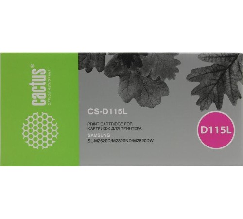 -/ Картридж лазерный Cactus CS-D115L MLT-D115L черный (3000стр.) для Samsung SL-M2620D/M2820ND/M2820DW