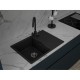 Кухонная мойка GRANFEST URBAN 668L black 1-чаша+крыло 680*490мм, монтаж: врезной, материал: кварц, цвет: черный
