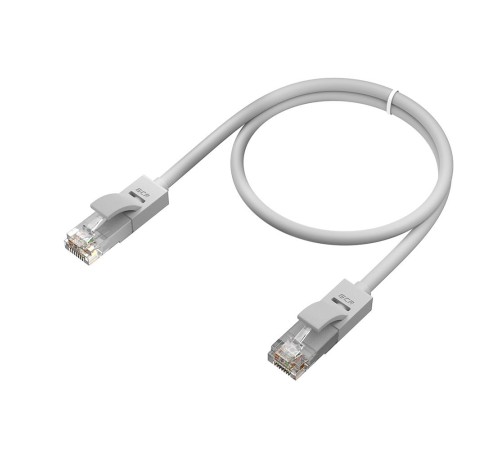 GCR Патч-корд прямой 8.0m UTP кат.5e, серый, позолоченные контакты, 24 AWG, литой, ethernet high speed 1 Гбит/с, RJ45, T568B, GCR-51512