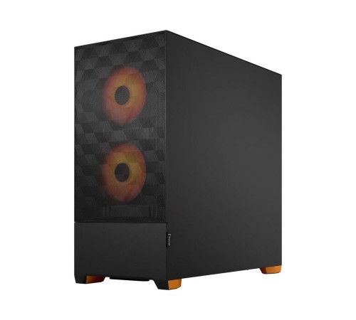 Корпус ПК без блока питания/ Case Fractal Design Pop Air RGB Orange Core TG Clear Tint, Midi-Tower, 3x120mm RGB, 2xUSB-A 3.2 ATX, mATX, mITX Black/Orange