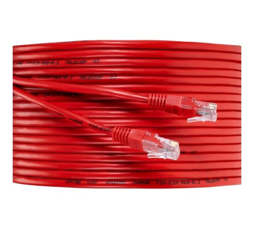 Патчкорд/ Патчкорд литой "Telecom" UTP кат.5е 10,0м красный