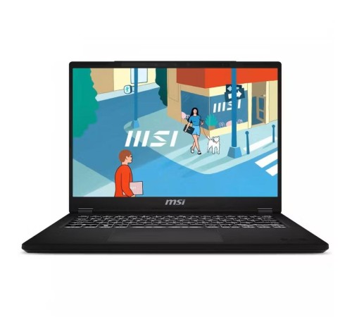Ноутбук/ MSI Modern 14 H D13MG-089XRU 14"(1920x1200 (матовый) IPS)/Intel Core i7 13700H(2.4Ghz)/16384Mb/512PCISSDGb/noDVD/Int:Intel Iris Xe Graphics/Cam/BT/WiFi/war 1y/1.6kg/Classic Black/DOS
