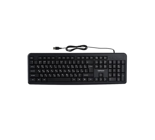 Клавиатура/ Клавиатура проводная GoPower GPK01 классическая USB 1.35м черный (1/20)