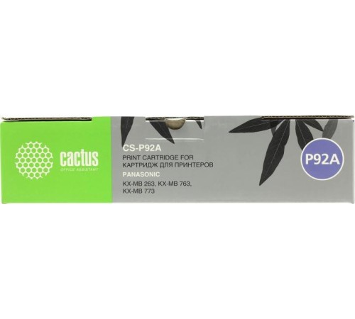 -/ Картридж лазерный Cactus CS-P92A KX-FAT92A7 черный (2000стр.) для Panasonic MB263/MB763/MB773