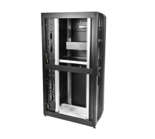 Шкаф ЦМО Шкаф серверный ПРОФ напольный 48U (800x1200) дверь перфор. 2 шт., черный, в сборе