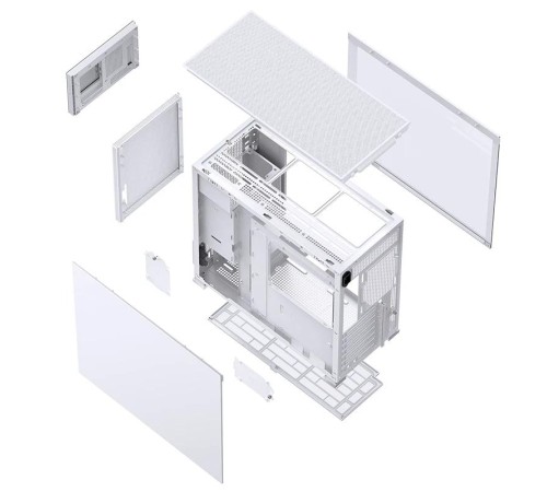 Корпус без блока питания/ Case JONSBO D41 MESH SCREEN, Midi-Tower, TG, no fan, 1xUSB-A 3.2 + 1xUSB-C 3.2, ATX, mATX White